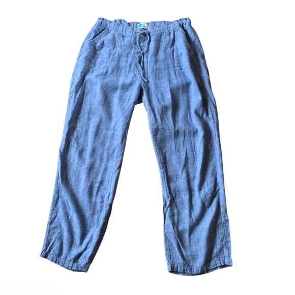 alki’i Pants - Alki’i Linen Pants Wide Leg Drawstring Blue